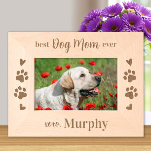 Best DOG MOM ever - Personalized Wooden Picture Engraved Frames