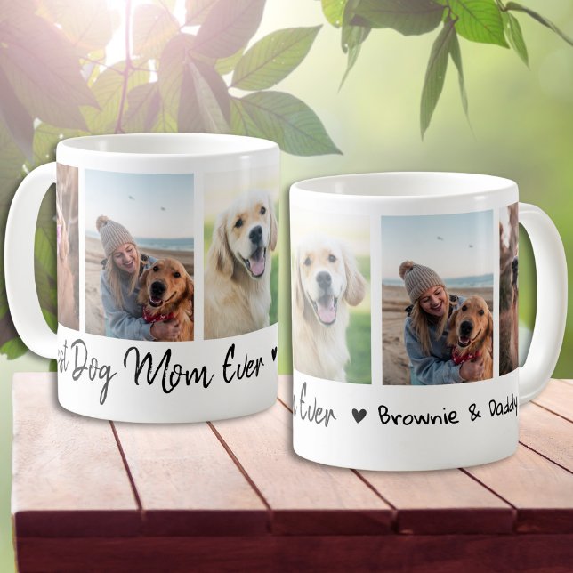 Best Dog Mom Ever Pet 5 Photo Collage White Coffee Mug (Creator Uploaded)