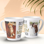 Best Dog Mom Ever Pet Owner 2 Photos Latte Mug<br><div class="desc">Best Dog Mom Ever Pet Owner 2 Photos Latte Mug. Modern and simple design with text ' Best dog mom ever 'and a space for 2 pet photos. It's a unique and thoughtful gift for your mom, who is a dog owner on Mother's Day, birthday or Christmas. Add your photos....</div>