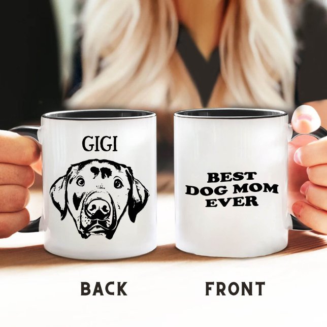 Best Dog Mom Ever Pet Personalized Hand Drawing Mug (Creator Uploaded)