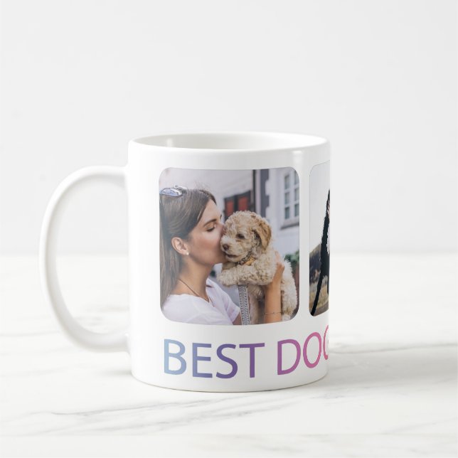 Best Dog Mom Ever Photo Collage Pet  Coffee Mug (Left)
