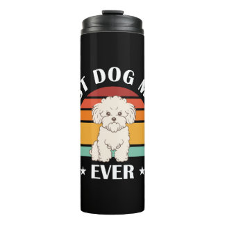 Best Dog Mom Ever Retro Vintage Bichon Frise Thermal Tumbler