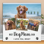 Best DOG MOM Ever Trendy Photo Collage Plaque<br><div class="desc">Best Dog Mom Ever♡... Surprise your favorite Dog Mom whether it's her birthday, Mother's Day or Christmas with this super cute custom photo collage plaque. Customize this dog plaque with the dog's 4 favorite photos ! Personalize with dogs name and message. It'll be a treasured keepsake for years to come....</div>