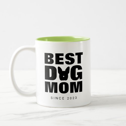 Best Dog Mom  Frenchie Bulldog Mom Heart Gift Two_Tone Coffee Mug