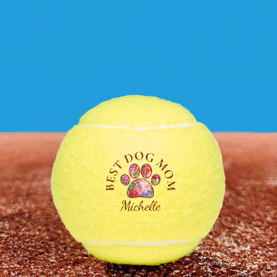 Best Dog Mom Gift - Mother's Day Floral Dog Paw Tennis Balls