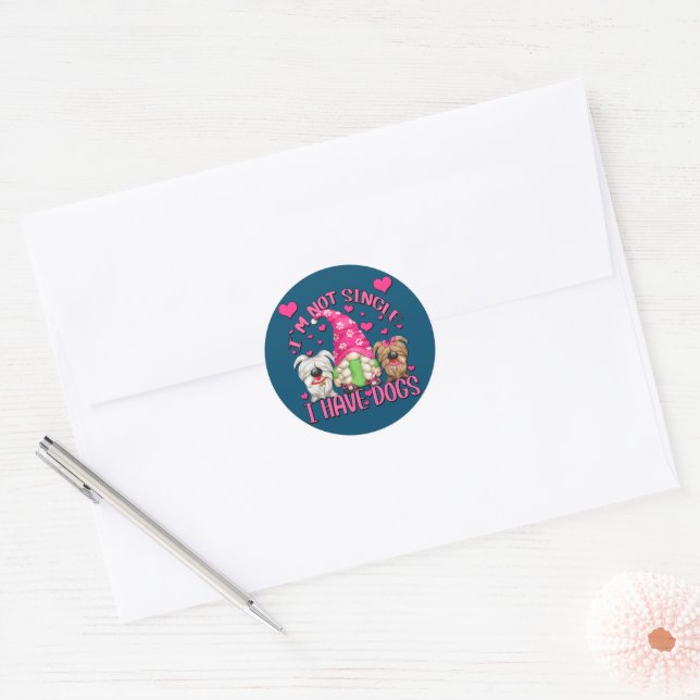 Best Dog Mom Gnome Funny Dog Saying For Women Classic Round Sticker (Envelope)