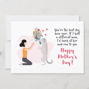 Best Dog Mom Happy Mothers Day Flowers Holiday Card