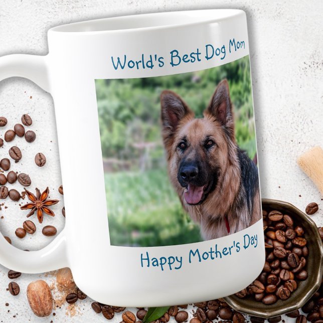 Best Dog Mom - Happy Mother's Day - Teal Pet Photo Coffee Mug (Creator Uploaded)
