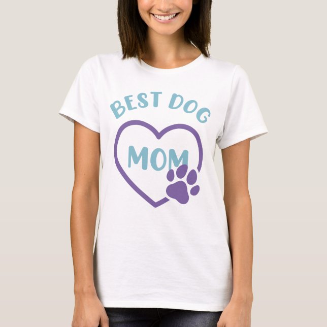 Best Dog Mom Heart W Paw  T-Shirt (Front)