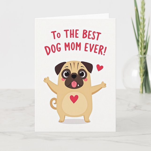 Best Dog Mom Illustration Card (Front)