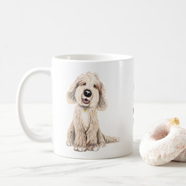 Best Dog Mom, Labradoodle/Cockapoo Mug (With Donut)