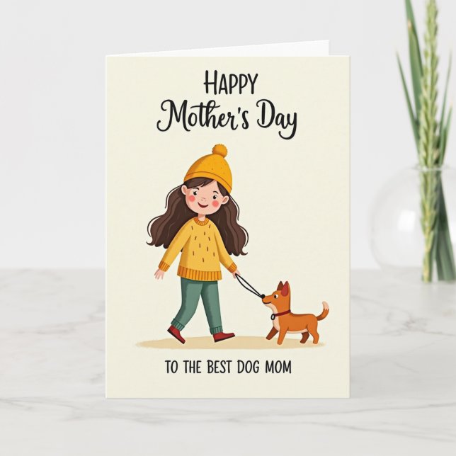 Best Dog Mom Mothers Day Card (Front)