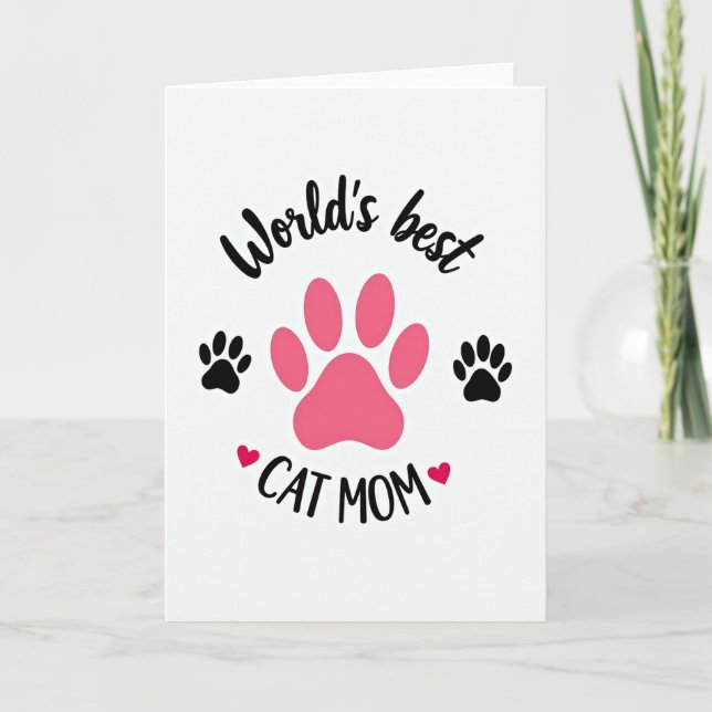 Best Dog Mom Paw Print Card (Front)