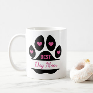 Best Dog Mom Paw Print Coffee Mug