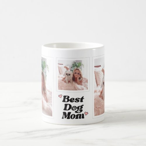 Best Dog Mom Pawprint Custom Photo Coffee Mug