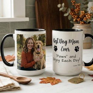 Best Dog Mom Paws Pet Photo Coffee Mug