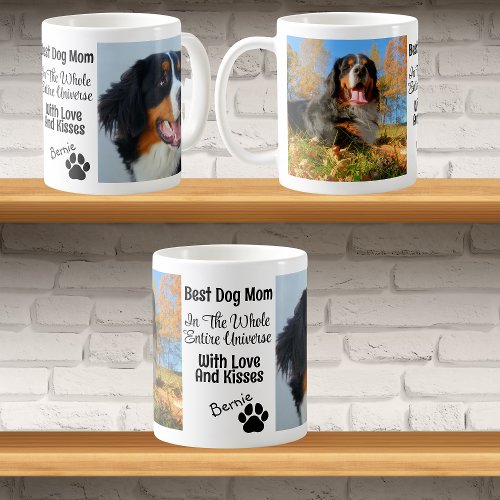 Best Dog Mom Personalized 2 Photo Coffee Mug