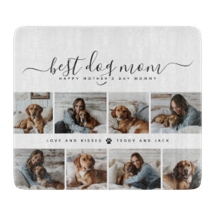 Best Dog Mom: Personalized Dog Photo Mother's Day Cutting Board