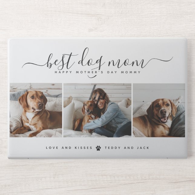 Best Dog Mom: Personalized Dog Photo Mother's Day HP Laptop Skin (Front)