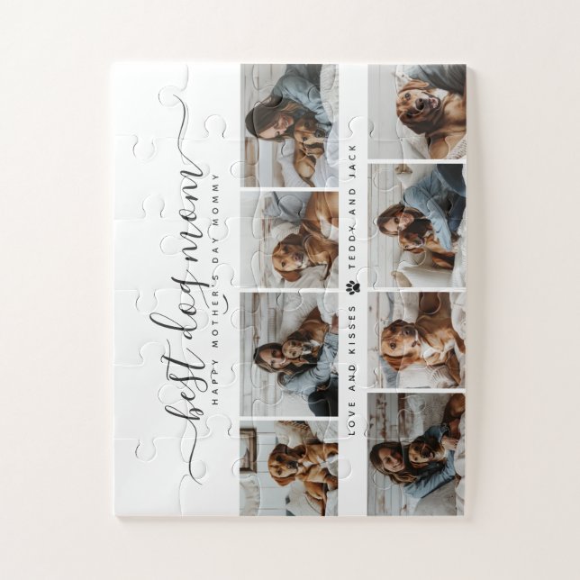 Best Dog Mom: Personalized Dog Photo Mother's Day Jigsaw Puzzle (Vertical)