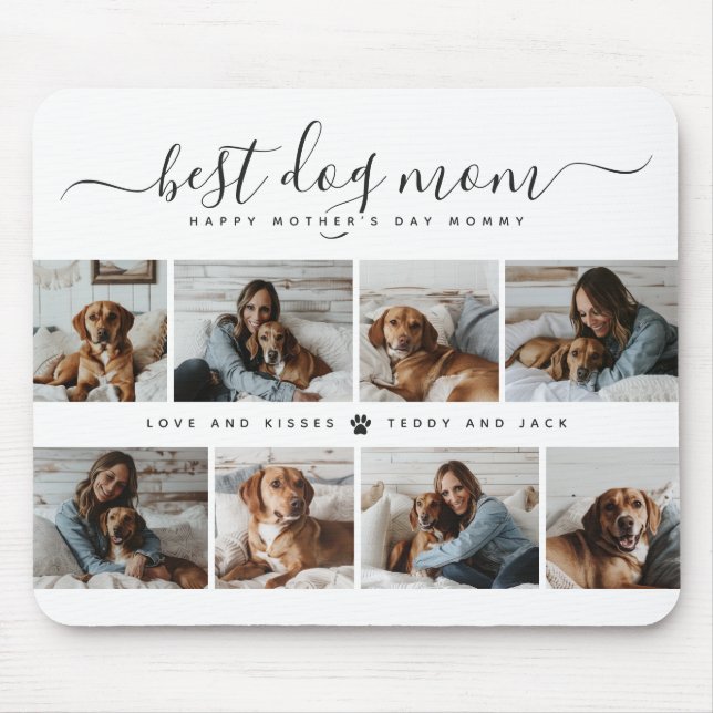 Best Dog Mom: Personalized Dog Photo Mother's Day Mouse Pad (Front)