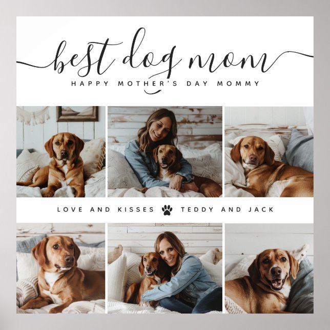 Best Dog Mom: Personalized Dog Photo Mother's Day Poster (Front)