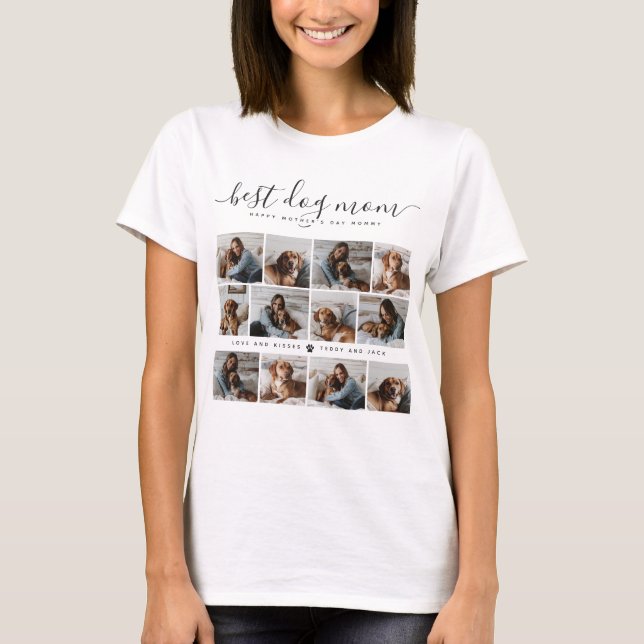 Best Dog Mom: Personalized Dog Photo Mother's Day T-Shirt (Front)