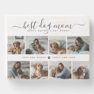 Best Dog Mom: Personalized Dog Photo Mother's Day Wooden Box Sign