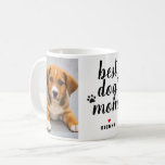 Best Dog Mom Personalized Mothers Day Pet Photo Coffee Mug<br><div class="desc">This personalized photo mug features two portrait-shaped photo spaces and custom "Best Dog Mom" wording with heart and name(s) of the puppy dog in black, white, and red colors with paw prints and heart accent - which can be completely modified. Makes a thoughtful and sweet Mother's Day keepsake gift for...</div>