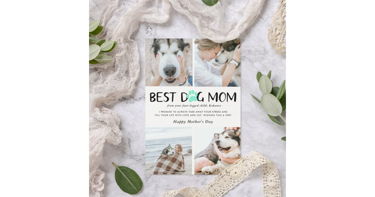 Best Dog Mom | Photo Collage Mother's Day Card | Zazzle