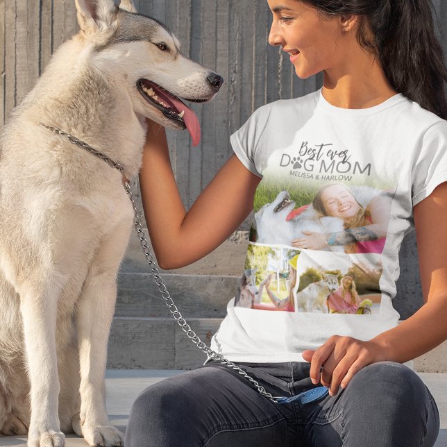 Best Dog Mom Photo Collage T-Shirt (Creator Uploaded)