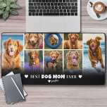 Best Dog Mom Photo Desk Mat<br><div class="desc">Personalized "Best Dog Mom Ever" 8 Photo Collage Desk Mat. Celebrate her love and devotion to her furry friends with this custom desk mat, designed to add a personal and practical touch to her workspace. "Best Dog Mom Ever" is elegantly displayed at the top in black text over a soft...</div>
