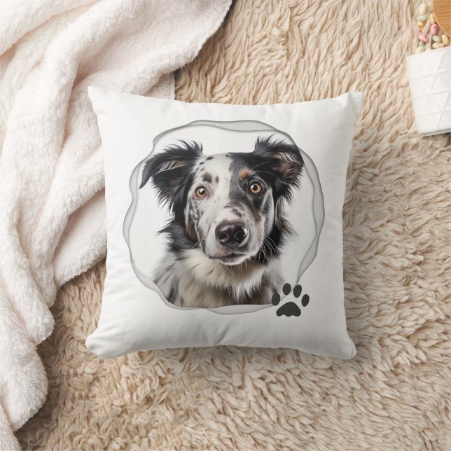 Best Dog Mom Photo Mothers Day Throw Pillow (Blanket)