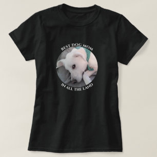 Best Dog Mom Photo of Cute White Puppy Dog Black T-Shirt