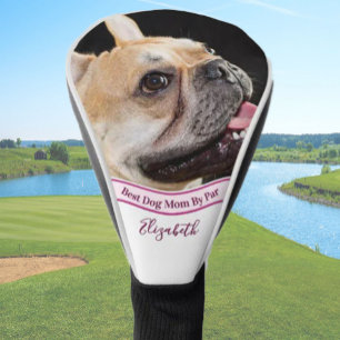 Best dog mom photo template golfer gift custom pet golf head cover