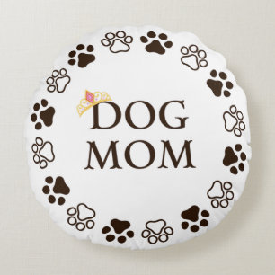 Best Dog Mom Round Pillow