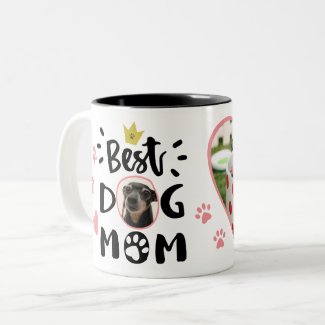 Best Dog Mom Typography Cute Paws Heart Pet Photo