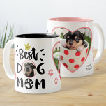 Best Dog Mom Typography Cute Paws Heart Pet Photo Two-tone Coffee Mug at Zazzle