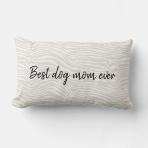 Best Dog Mom Zebra Print Lumbar Pillow