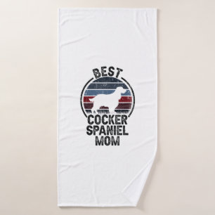 Best Dog Mother Mom - Vintage Cocker Spaniel Bath Towel