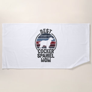 Best Dog Mother Mom - Vintage Cocker Spaniel Beach Towel