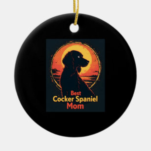 Best Dog Mother Mom - Vintage Cocker Spaniel T-Shi Ceramic Ornament