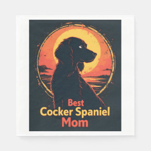 Best Dog Mother Mom - Vintage Cocker Spaniel T-Shi Napkins