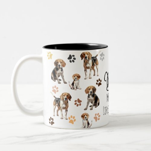 Best Dog Mum Ever Beagle Pattern Two_Tone Coffee Mug