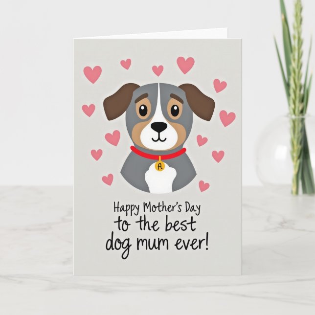 Best Dog Mum Mothers Day Card (Front)