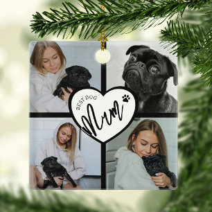 Best Dog Mum   Photo Collage Metal Ornament