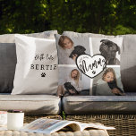 Best Dog Mummy | Photo Collage Throw Pillow<br><div class="desc">This gorgeous photo collage dog mum pillow,  is perfect for mothers day and birthdays. The cushion features 4 of your favorite photos,  a heart and the template text 'BEST DOG MUMMY'. All font styles and colors can be changed by clicking on the customize further link after personalizing.</div>