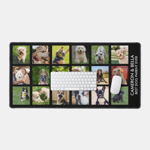 Best Dog Parent Dog Lover Photo Collage Custom Desk Mat