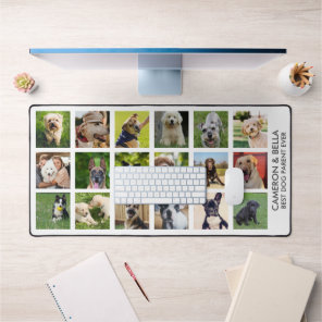 Best Dog Parent, Dog Lover Photo Collage Custom Desk Mat