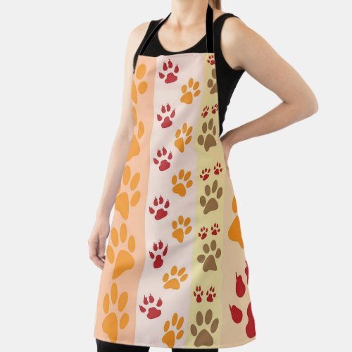 Best Dog Paw Print Pets Pattern Apron